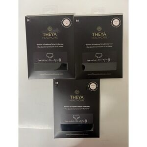 Theya Bamboo Period Incontinence Black Underwear Bikini Brief Medium Lot Of 3